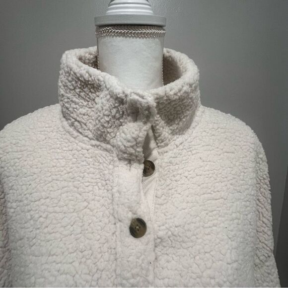 Aerie Sherpa half button sweater with pockets women's size large oversized fit - Picture 10 of 15